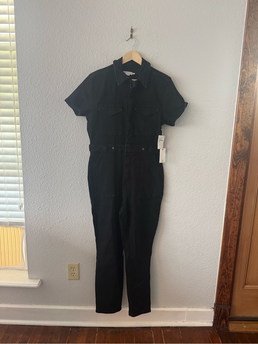 Good American Black Denim Jumpsuit FIt For Success NWT